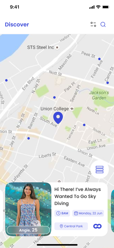 Activity discovery screen